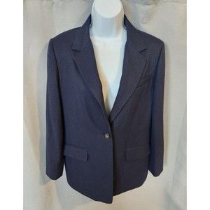 Vintage Orvis Navy Blue Single Button‎ Blazer Size 10P Hong Kong